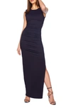 Susana Monaco Sleeveless Ruched Midi Dress In Midnight