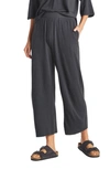 Splendid Alessandra Silk Wide Leg Ankle Pants In Blue
