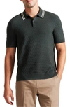 Ted Baker Mens Mid-green Mahana T-stitch Stretch-woven Polo Shirt