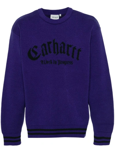 Carhartt Logo Nylon Sweater In Purple