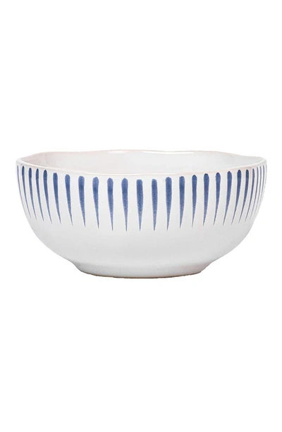 Juliska Sitio Stripe Delft Blue Cereal/ice Cream Bowl In White Washd Elft Blue