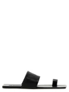 Jil Sander One-toe Leather Flat Sandals In Black