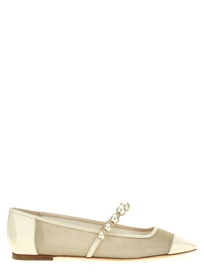 Jimmy Choo Ade Ballet Flats In Beige