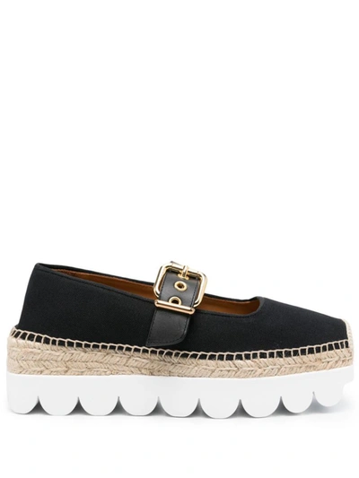 Marni Mary Jane Canvas Espadrilles In Black