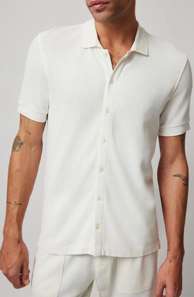 Atm Anthony Thomas Melillo Men's Cotton Pique Button-front Short-sleeve Shirt In Chalk