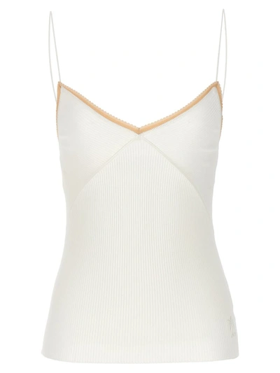 N°21 Ribbed Tank Top In White