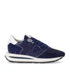 Philippe Model Tropez Sneakers In Technical Fabric And Suede Color Blue In Blue