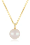 EF COLLECTION MOTHER-OF-PEARL & DIAMOND PENDANT NECKLACE