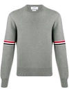 Thom Browne Milano Stitch Crew Neck Pullover In Grey