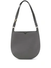 Valextra Mini Hobo Weekend Leather Shoulder Bag In Grey