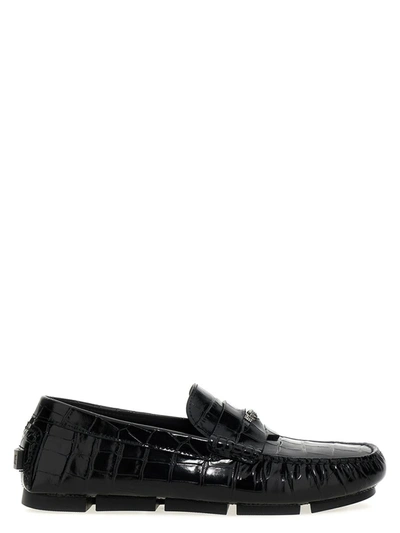 Versace Driver Medusa Biggie Loafers In Black