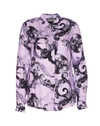 Versace Jeans Couture Filigree-print Shirt In Purple
