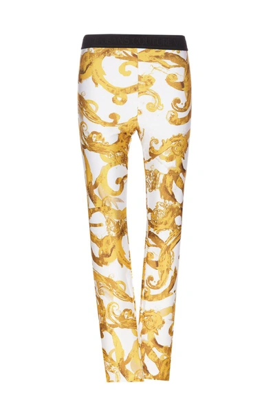 Versace Jeans Couture White Watercolor Couture Leggings
