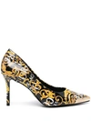 Versace Jeans Couture High-heel Pumps With Elegant Design And Comfortable Fit In Black