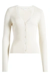 Good American Womens Cloud White001 V-neck Slim-fit Rib-knit Cardigan