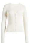 Good American Womens Cloud White001 V-neck Slim-fit Rib-knit Cardigan In Cloud White001