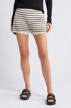 Rag & Bone Viola Stripe Sweater Knit Shorts In Turle Dove Multi