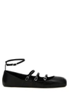 Alexander Mcqueen Mcqueen Women Leather Strap Ballet Flats In Black