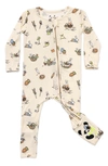 BELLABU BEAR BUNNY WORKSHOP FITTED ONE-PIECE CONVERTIBLE FOOTIE PAJAMAS