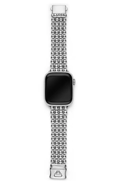 Lagos Smart Caviar Beaded Apple Watch® Watchband In Silver