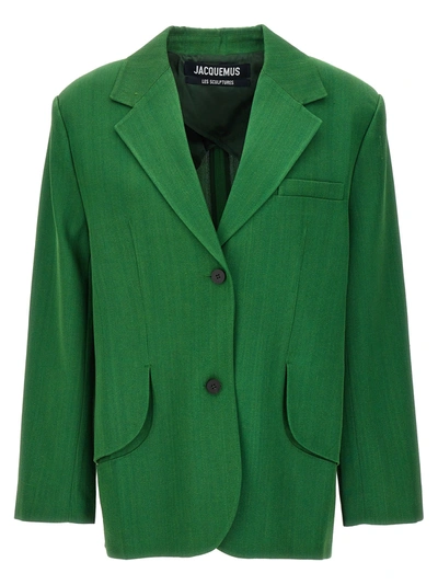 Jacquemus La Waistcoate Titolo Blazer And Suits In Green