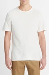 Vince Linen Short Sleeve Crew Tee Hillside Blue In Alabaster