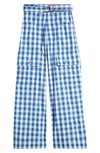 AGBOBLY GINGHAM BELTED COTTON CARGO PANTS