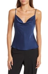 Ramy Brook Abigail Cowl Neck Tank Top In Navy