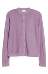 St John Fine Lurex Jersey Knit Cardigan In Amethyst