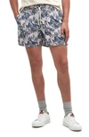BARBOUR HINDLE FLORAL LOGO EMBROIDERED SWIM TRUNKS