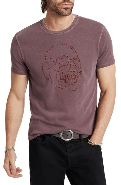 John Varvatos Men's Knot Skull Crew T-shirt In Mauvewood