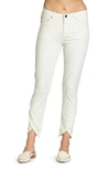 Apny Liberty Asymmetric Fray Hem Skinny Jeans In Natural