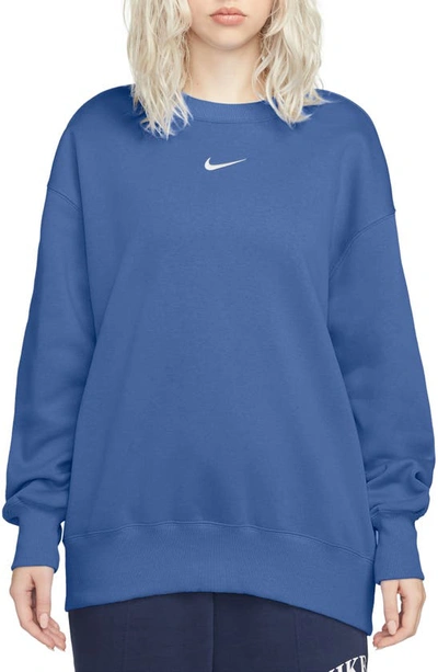 Nike Sportswear Phoenix Sweatshirt In Star Blue/ Sail