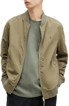 Allsaints Bassett Ramskull Bomber Jacket In Avo Green