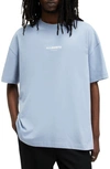 Allsaints Subverse Logo Oversized T-shirt In Violet Blue