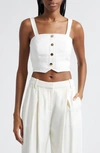 RAMY BROOK GABI BUTTON FRONT CROP TANK