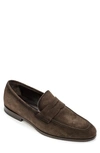 To Boot New York Men's Ronny Apron Toe Penny Loafers In Dark Brown Suede