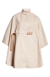 MAX MARA BERTO BELTED COTTON GABARDINE CAPE