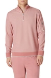 Bugatchi Quarter Zip Pullover In Dusty Pink