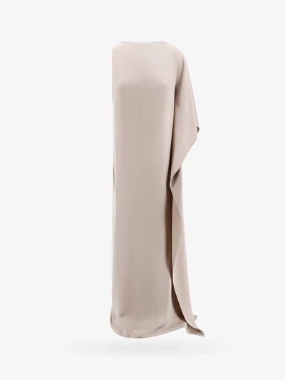 Max Mara Bora Asymmetric Silk Maxi Dress In Grey