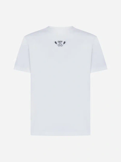 Off-white Bandana Arrow Cotton T-shirt In White,black