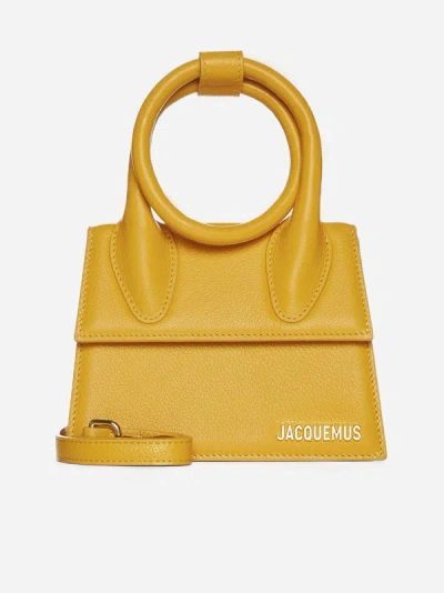Jacquemus Le Chiquito Noeud Leather Bag In Dark Orange