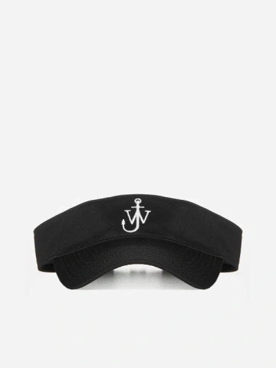 Jw Anderson Visor With Anchor Logo In Black