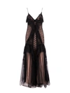 Alberta Ferretti Lace Long Dress With Silk Blend Petticoat In Black