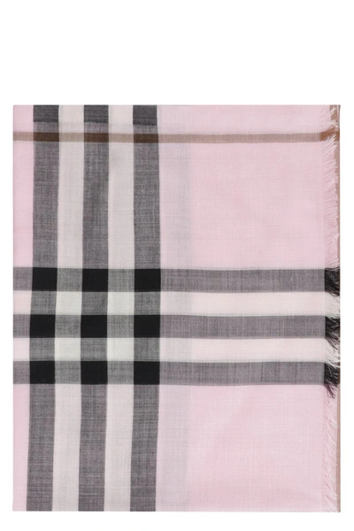 Burberry Wool And Silk Scarf In Pink