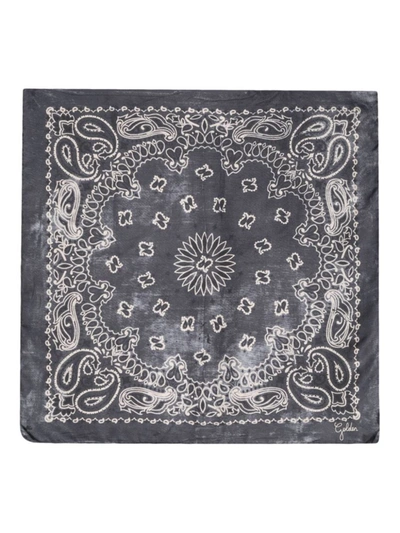 Golden Goose Paisley-print Silk Scarf In Anthracite