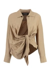 Jacquemus Bahia Knot-detail Blouse In Beige