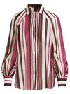Kiton Striped Collar Long Sleeve Shirt In Pink