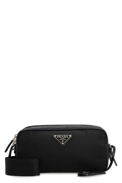 Prada Nylon Messenger Bag In Black