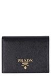 Prada Small Saffiano Leather Wallet In Black